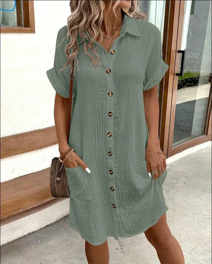Women's Cotton Polo Shirt Dress