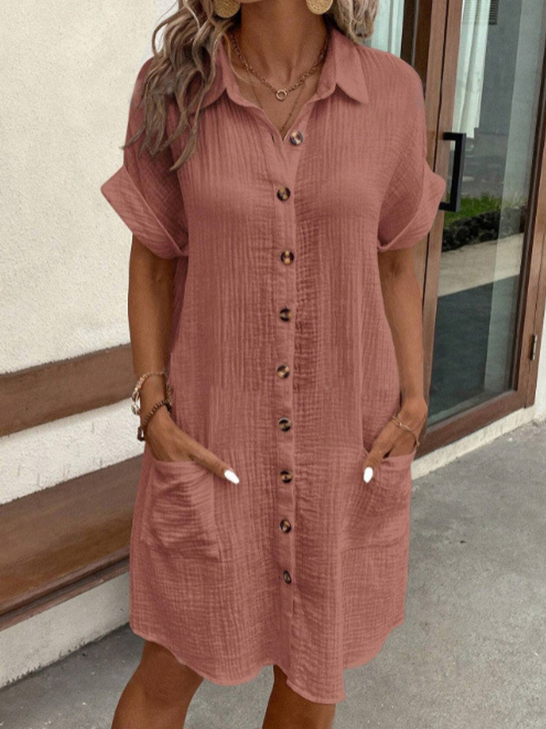 Women's Cotton Polo Shirt Dress