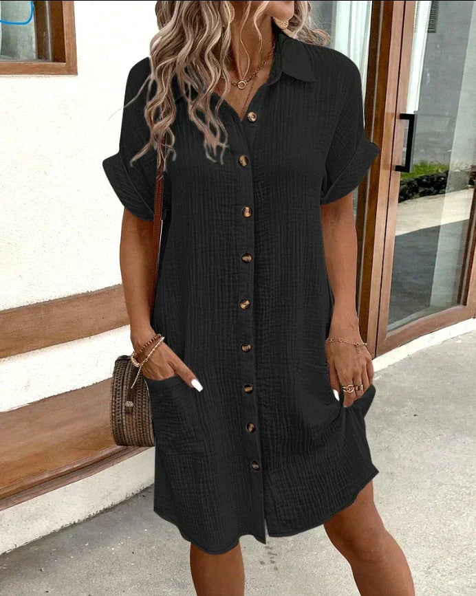 Women's Cotton Polo Shirt Dress