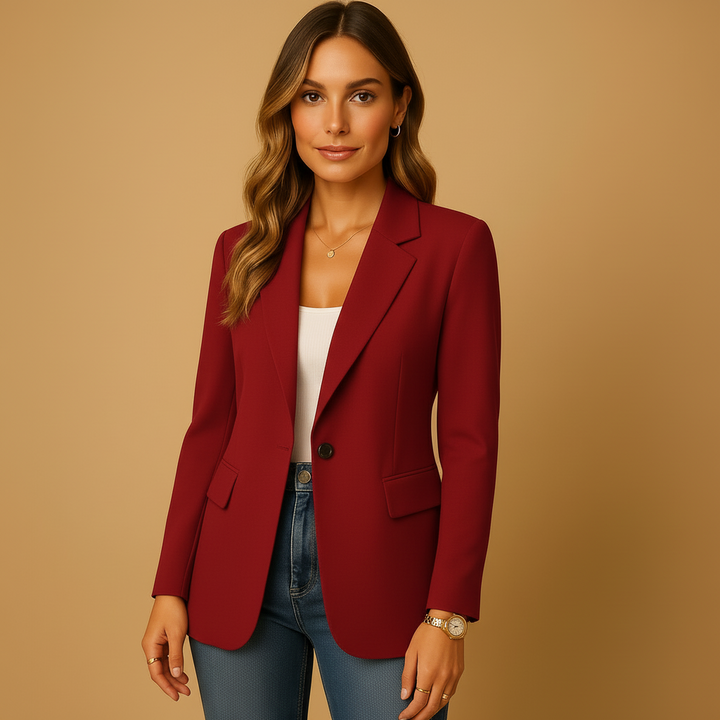 Women's Blazer - Fitted Tailored Stretch Design for Versatile Looks