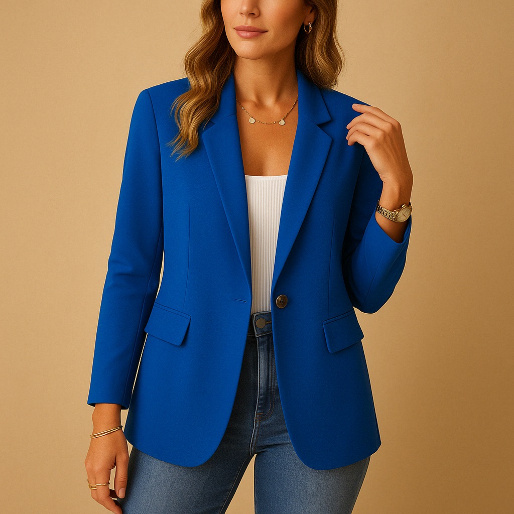Women's Blazer - Fitted Tailored Stretch Design for Versatile Looks