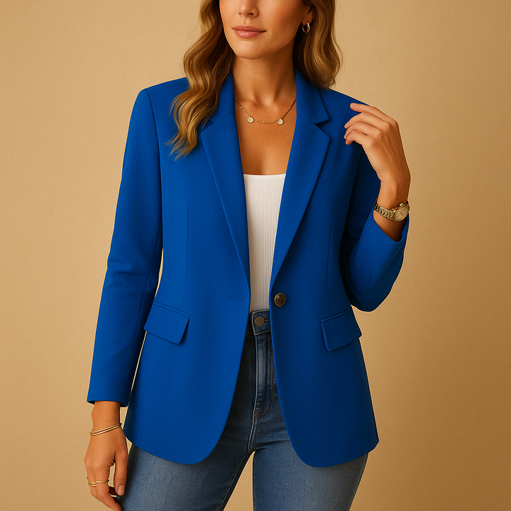 Women's Blazer - Fitted Tailored Stretch Design for Versatile Looks
