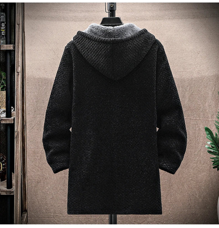 spring jacket hooded wool cashmere blend men