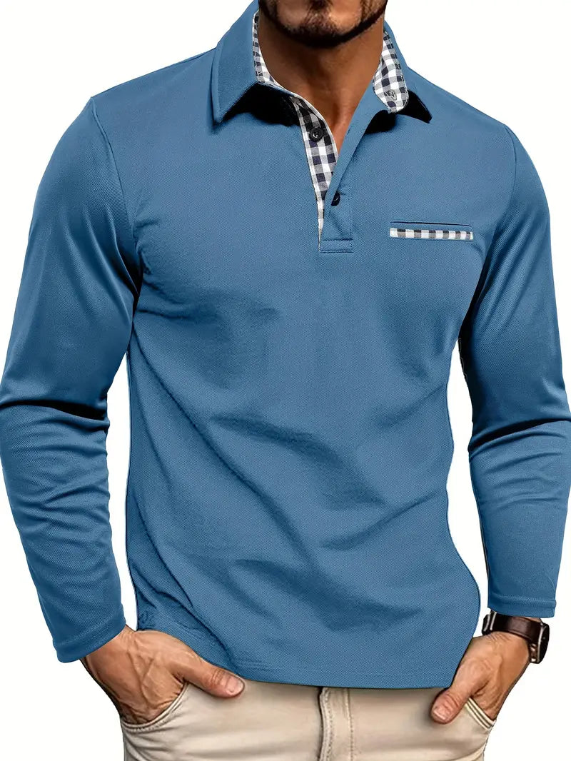 Men's Classic Long Sleeve Summer Polo Shirt