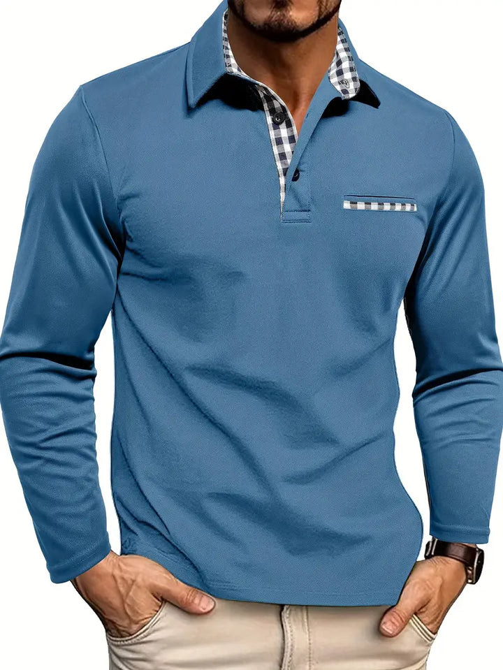 Men's Classic Long Sleeve Summer Polo Shirt