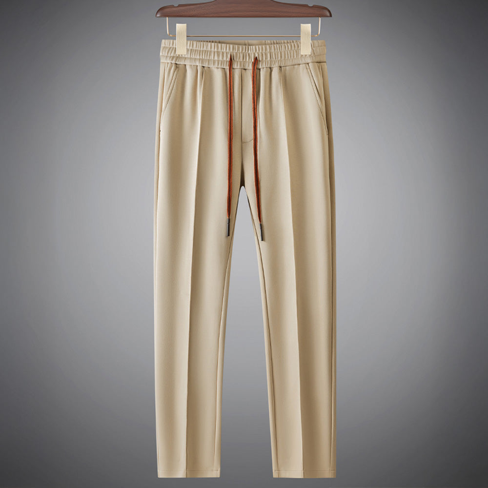 Men loungewear set crew neck top straight leg pants