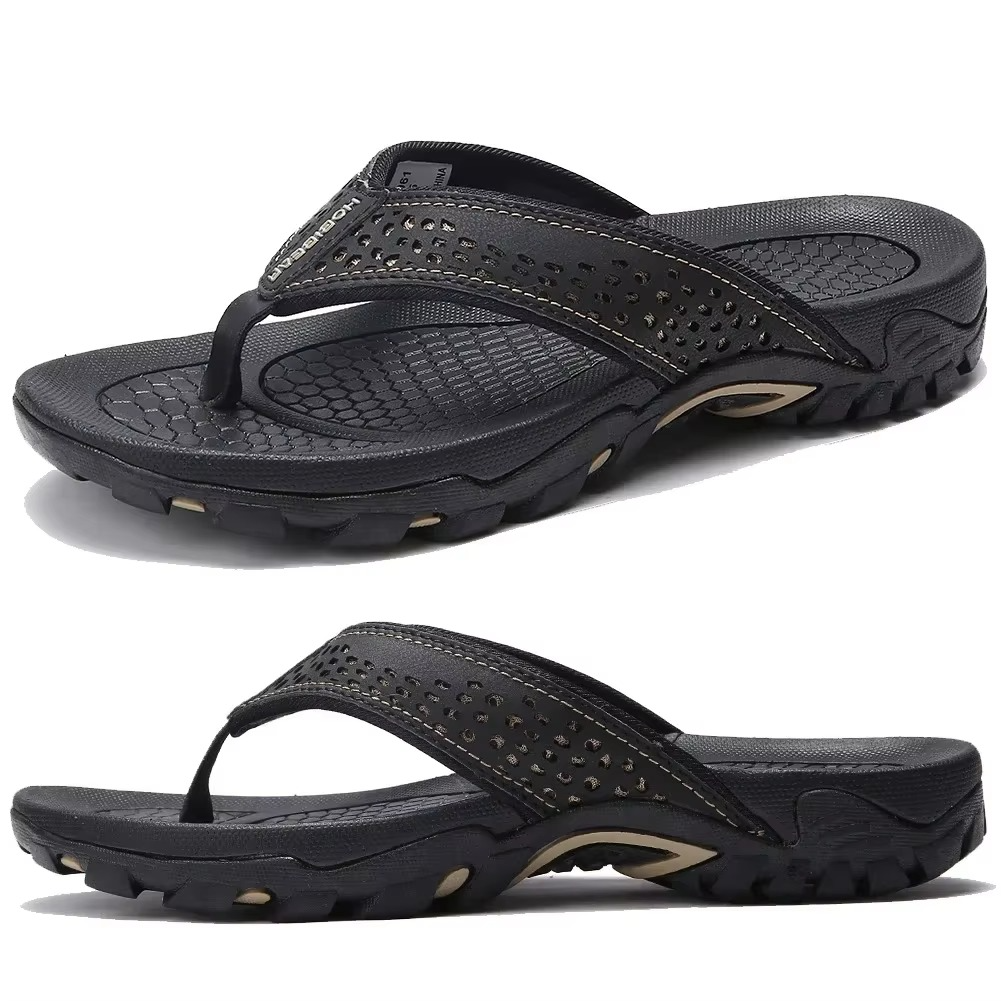 mens flip flops cushioned sole athletic