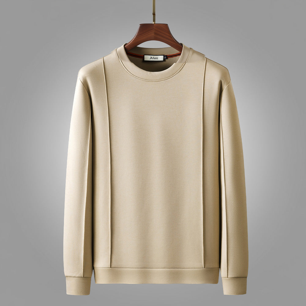 Men loungewear set crew neck top straight leg pants