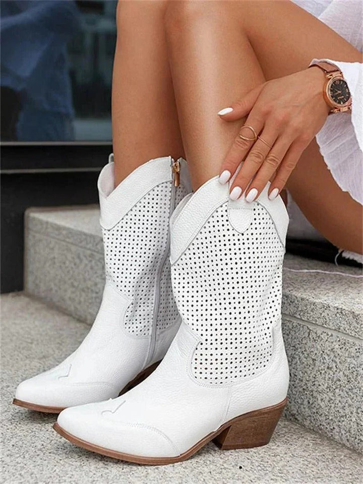 Women’s cowboy boots mid calf western style