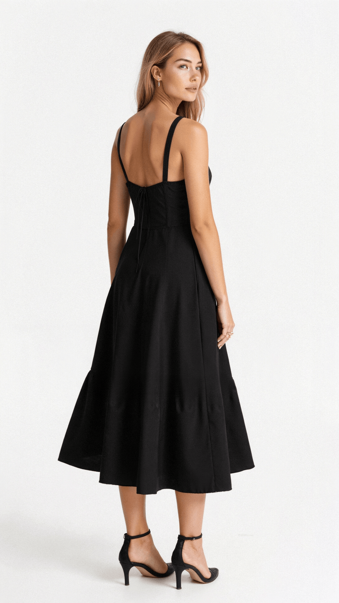 Women's Corset Midi Dress - Elegant, Figure-Flattering Style