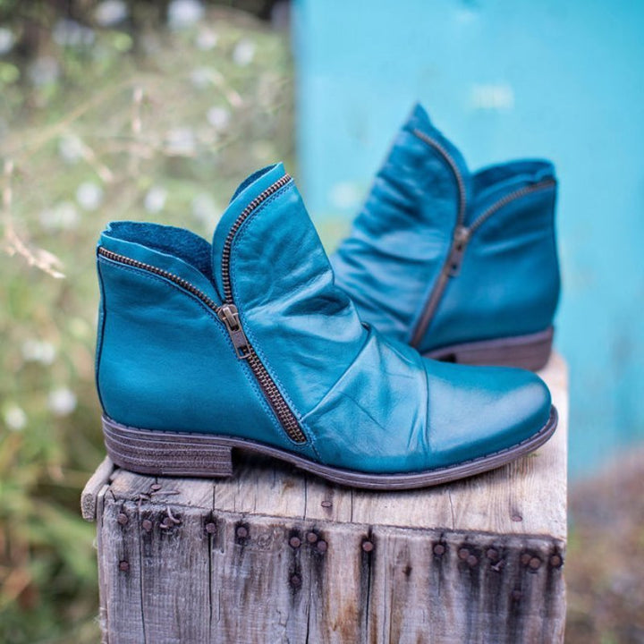 Women's Leather Ankle Boots for Autumn